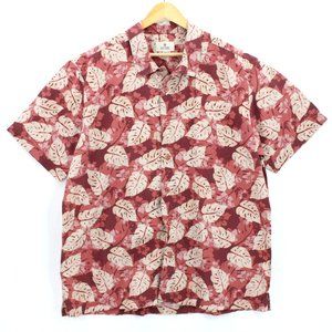 Solitude Hawaiian Shirt Mens 2XL Pink Button Up Shirt Short Sleeve Pocket